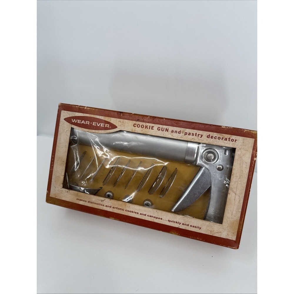 Vintage Wear-Ever Aluminum Cookie Gun and Pastry Decorator Kit - Complete